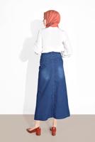 Vêtements hijab BLEU MARINE  JUPE EN JEAN 6802 