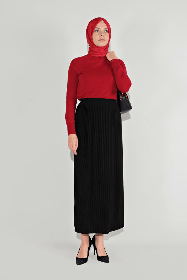 Hijab-Kleidung  PİLELİ ETEK 7017  - TRENDTESETTÜR