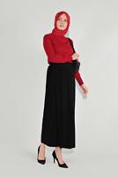 Tesettür giyim SİYAH PİLELİ ETEK 7017 