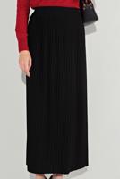 Tesettür giyim SİYAH PİLELİ ETEK 7017 