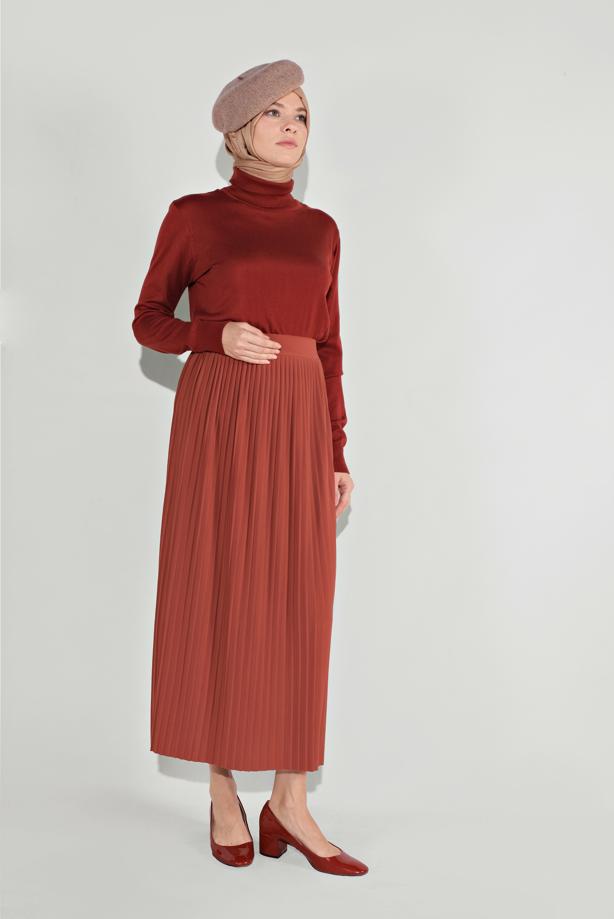 Hijab-Kleidung  PİLELİ ETEK 7017  - TRENDTESETTÜR