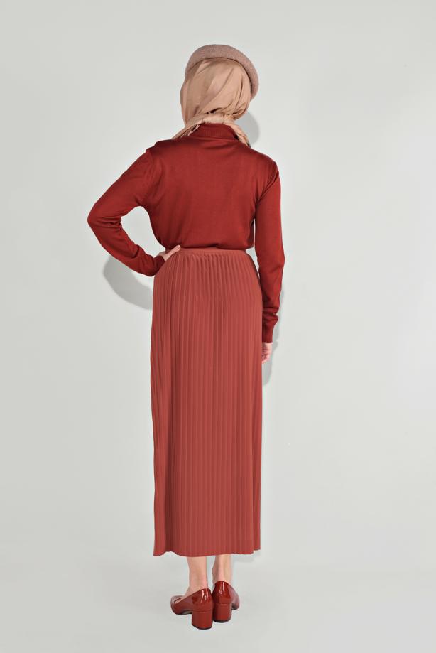 Hijab-Kleidung  PİLELİ ETEK 7017  - TRENDTESETTÜR