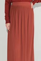 Tesettür giyim KAHVE PİLELİ ETEK 7017 