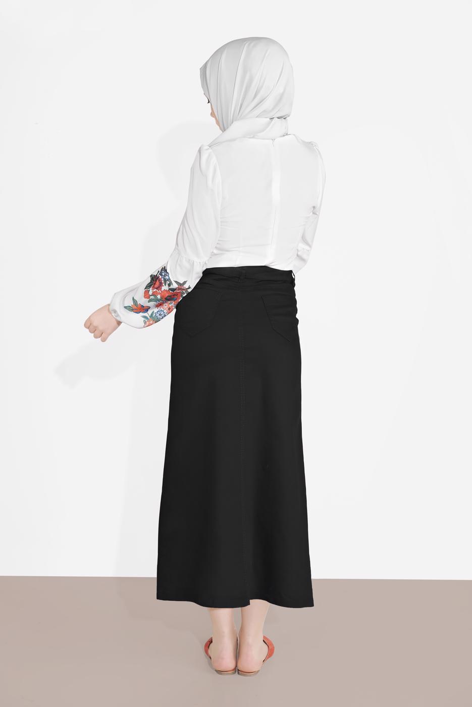 Vêtements hijab NOIR JUPE EN JEAN 7502 