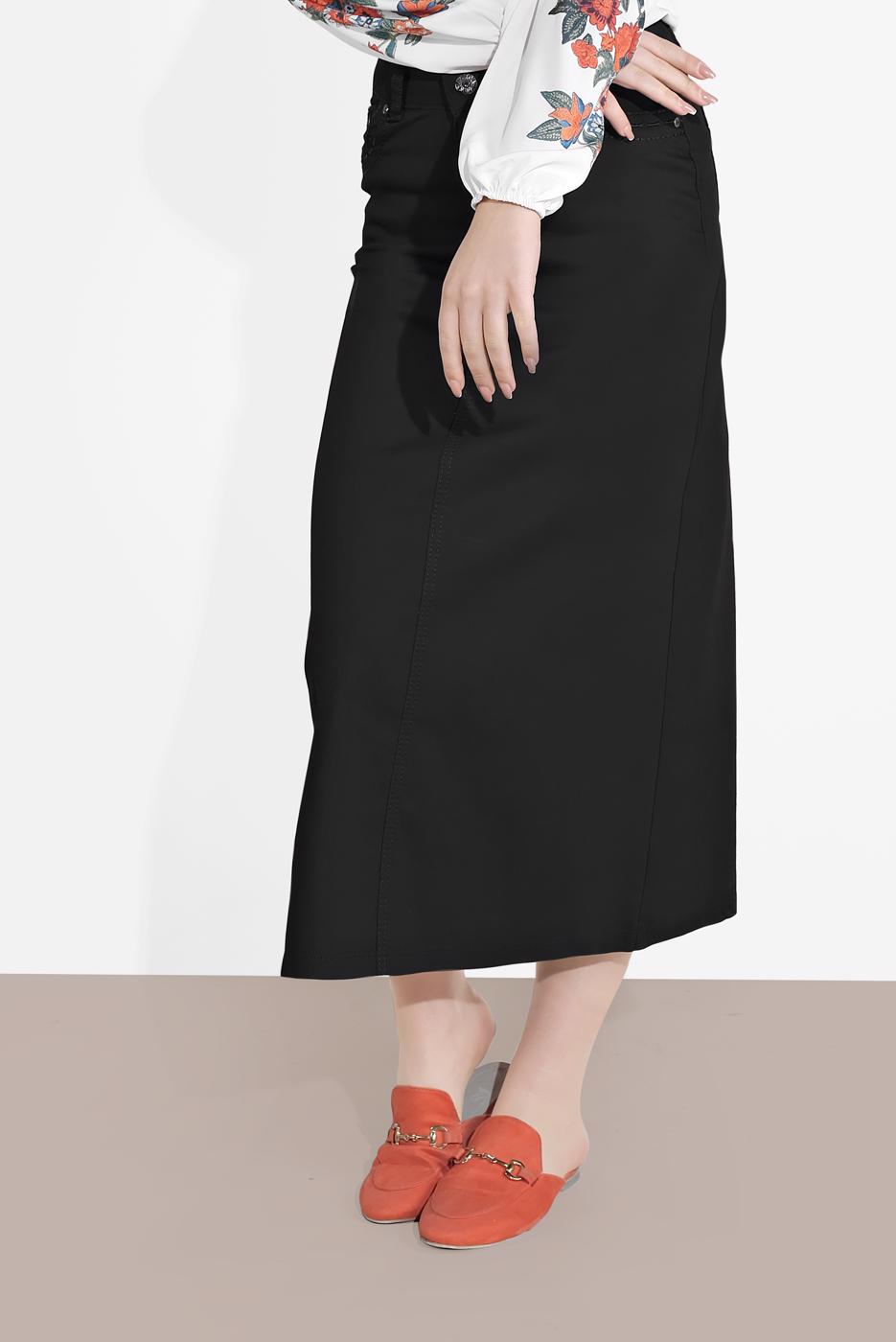 Vêtements hijab NOIR JUPE EN JEAN 7502 