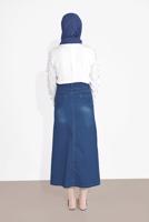 Vêtements hijab BLEU MARINE JUPE EN JEAN 7502 