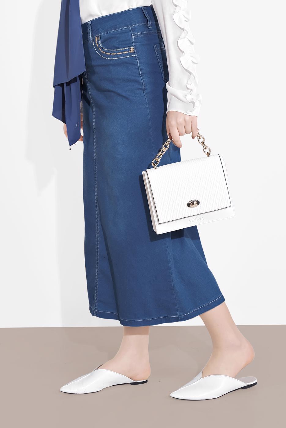 Vêtements hijab BLEU MARINE JUPE EN JEAN 7502 