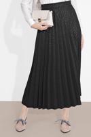 Tesettür giyim SİYAH PİLİSELİ DESENLİ ETEK  8161 