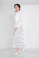 Tesettür giyim KREM PUANTİYE DESENLİ ETEK 9161