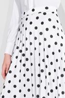 Tesettür giyim KREM PUANTİYE DESENLİ ETEK 9161