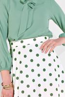 Tesettür giyim KREM PUANTİYE DESENLİ ETEK 9161