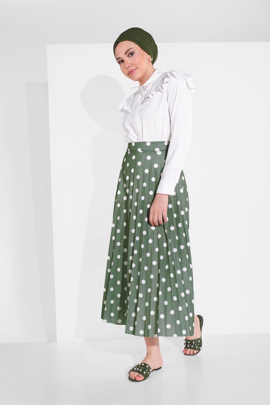 Vêtements hijab ÉCRU JUPE À POIS 9161