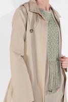 Tesettür giyim BEJ KUŞAKLI FERACE 09106