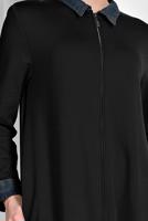 Tesettür giyim SİYAH PAMUKLU FERMUARLI FERACE 13206