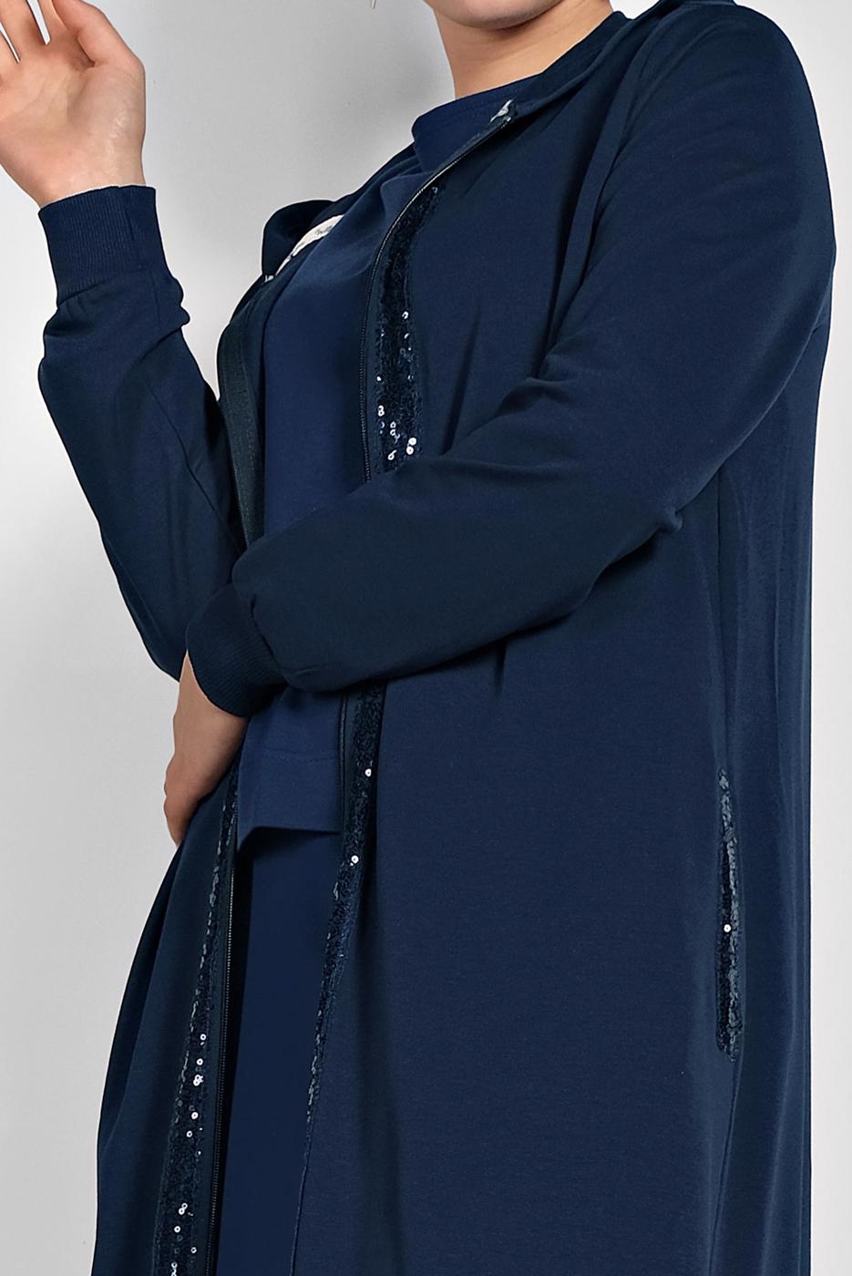 Vêtements hijab BLEU MARINE PARDESSUS À SEQUINS 20206 