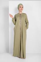 Vêtements hijab VERT PARDESSUS À SEQUINS 20206
