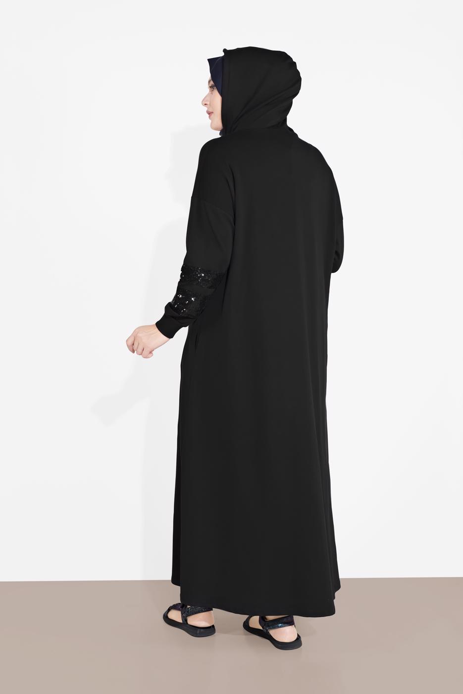 Vêtements hijab NOIR PARDESSUS À SEQUINS 78106