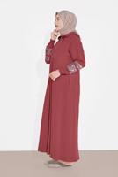 Tesettür giyim KAHVE PUL PAYET DETAYLI FERACE 78106