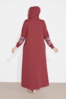 Tesettür giyim KAHVE PUL PAYET DETAYLI FERACE 78106