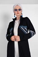 Tesettür giyim LACİVERT BOYDAN FERMUARLI SPOR FERACE 3519