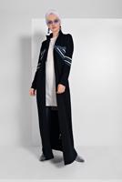 Tesettür giyim LACİVERT BOYDAN FERMUARLI SPOR FERACE 3519