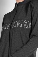 Tesettür giyim GRİ ÖNÜ NAKIŞ DETAYLI FERMUARLI SPOR FERACE 5019