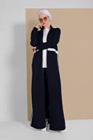 Tesettür giyim LACİVERT ÇİZGİ DETAYLI FERMUARLI SPOR FERACE 5119 