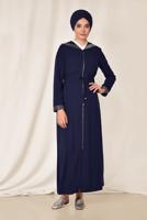 Vêtements hijab BLEU MARINE ALVINA PARDESSUS À CAPUCHE 8310 