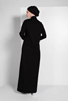 Tesettür giyim SİYAH FERMUARLI FERACE 8519