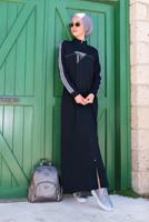 Tesettür giyim LACİVERT FERMUARLI FERACE 8519