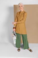 Tesettür giyim YEŞİL GENİŞ PAÇA PANTOLON 00200