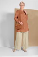 Hijab clothing BEIGE FLOWING PANTS 00200 