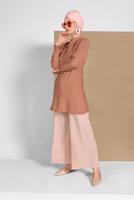 Tesettür giyim PEMBE GENİŞ PAÇA PANTOLON 00200