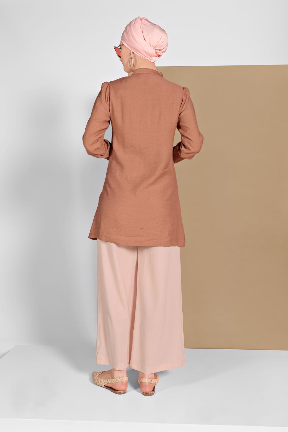 Tesettür giyim PEMBE GENİŞ PAÇA PANTOLON 00200