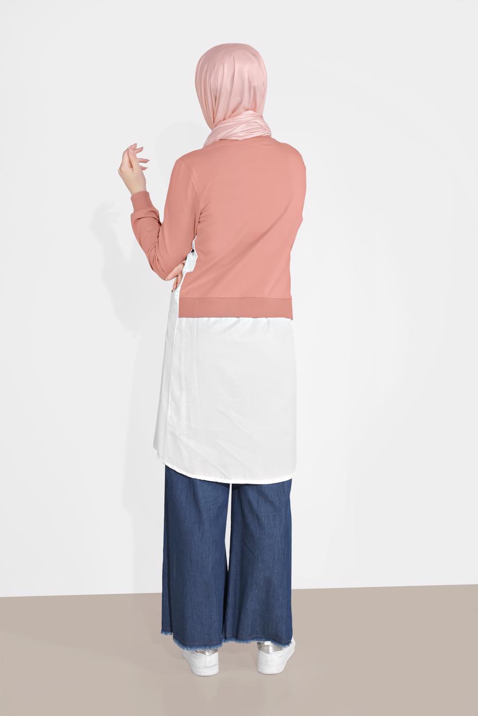 Vêtements hijab BLEU MARINE JEANS À PALAZZO 011 