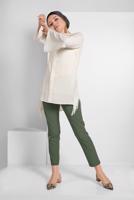 Tesettür giyim HAKİ YÜKSEK BEL KLASİK KESİM PANTOLON 69