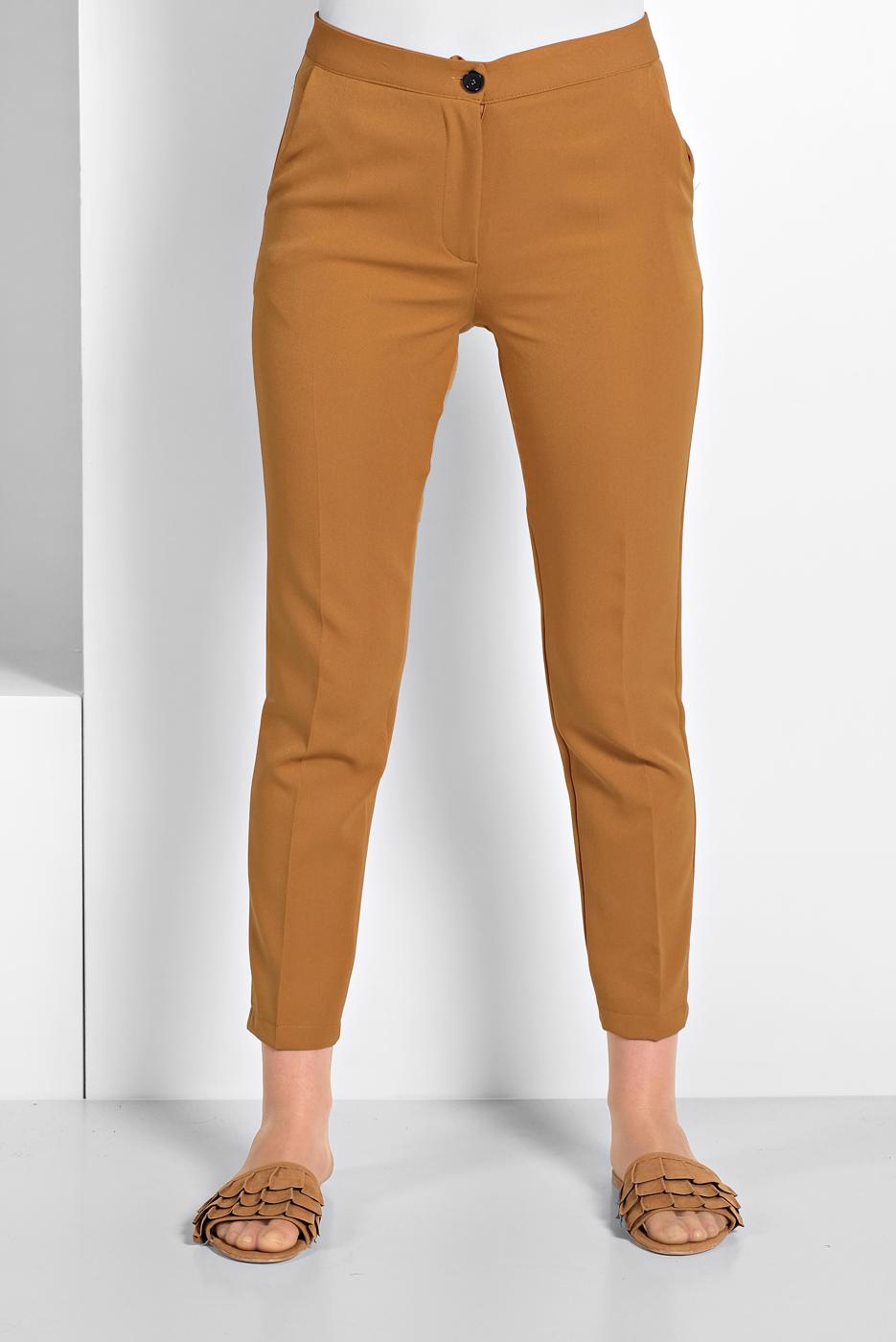 Tesettür giyim TABA YÜKSEK BEL KLASİK KESİM PANTOLON 69