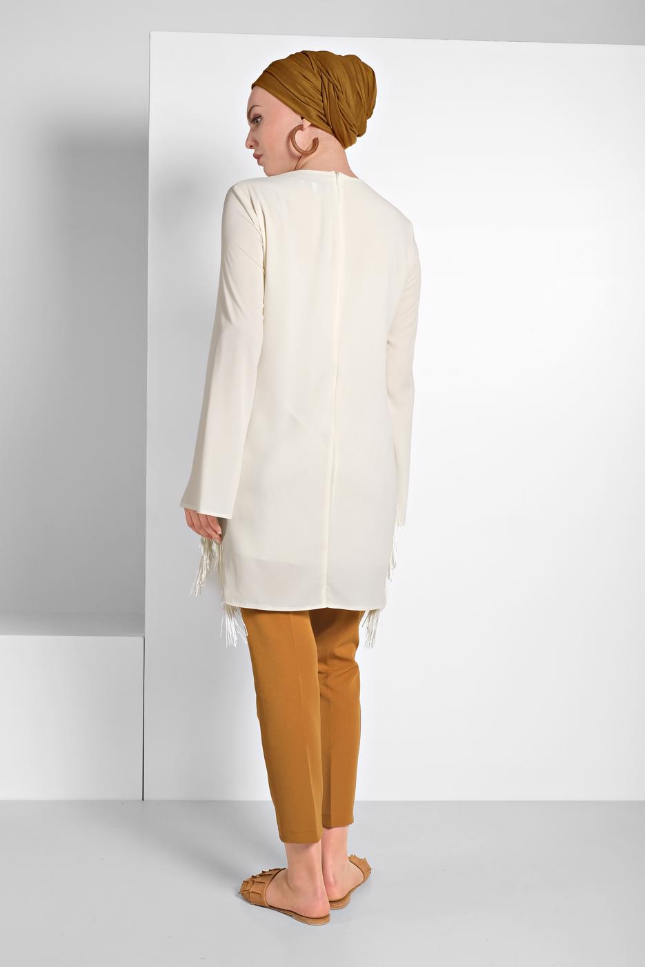 Tesettür giyim TABA YÜKSEK BEL KLASİK KESİM PANTOLON 69