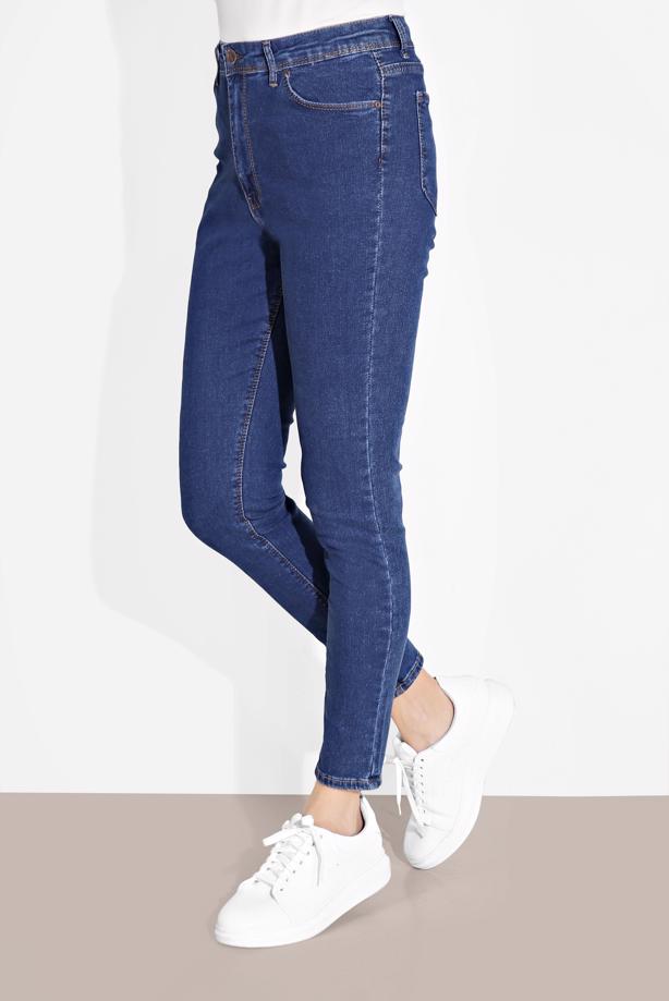 Hijab-Kleidung  DENİM YÜKSEK BEL DAR PANTOLON 079 - TRENDTESETTÜR