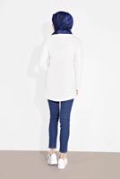 Tesettür giyim LACİVERT DENİM YÜKSEK BEL DAR PANTOLON 079