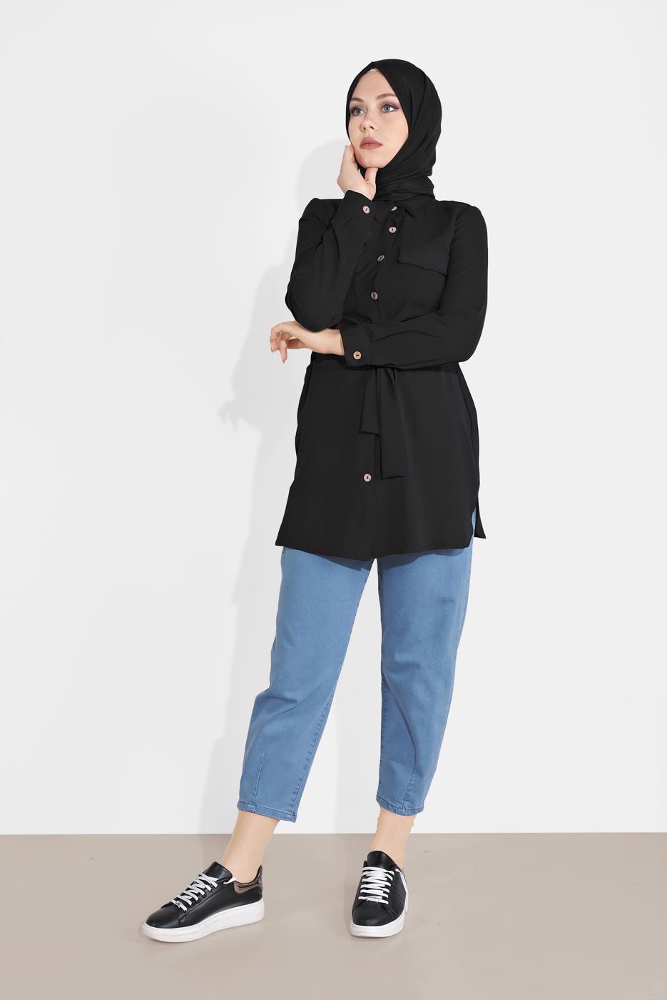 Vêtements hijab BLEU PANTALON EN JEAN 0105 