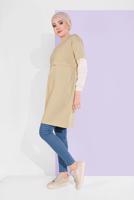 Hijab clothing NAVY BLUE HIGH-WAIST DENIM PANTS 1204 