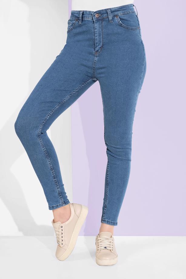 Hijab clothing  HIGH-WAIST DENIM PANTS 1204  - TRENDTESETTÜR