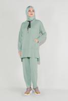 Tesettür giyim YEŞİL BOĞAZLI EŞOFMAN TAKIM 1236