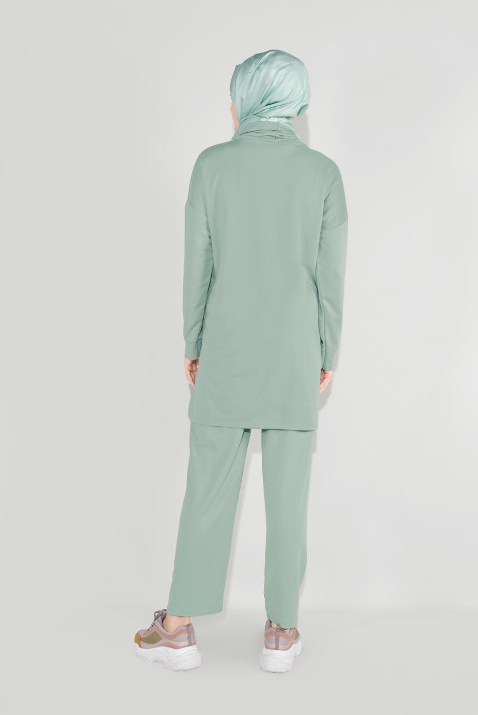 Tesettür giyim YEŞİL BOĞAZLI EŞOFMAN TAKIM 1236