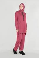 Tesettür giyim PEMBE BOĞAZLI EŞOFMAN TAKIM 1236