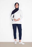 Hijab clothing NAVY BLUE TIE-FRONT JEANS 2105