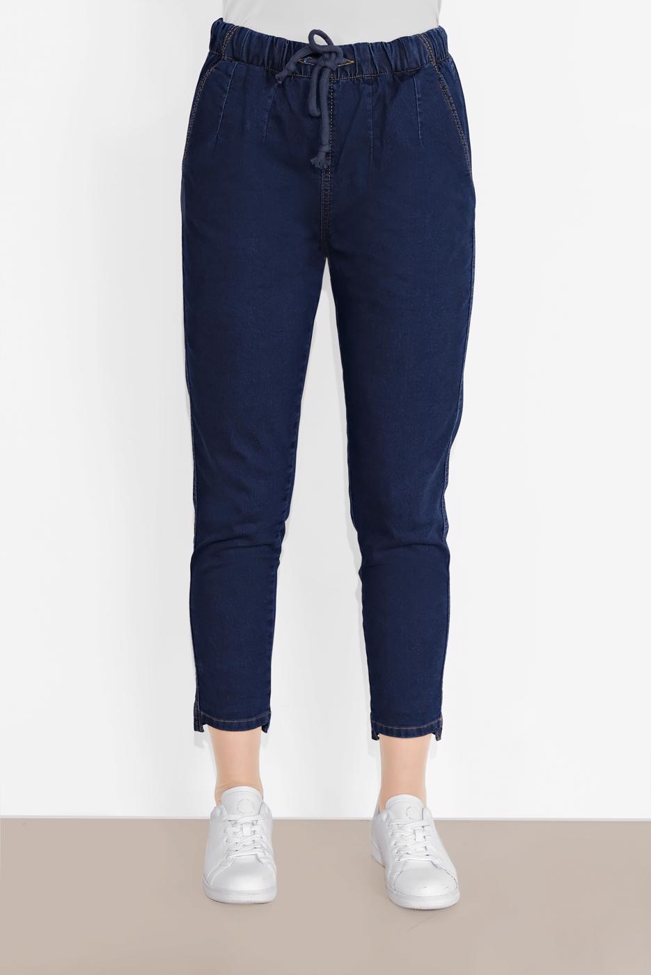 Hijab clothing NAVY BLUE TIE-FRONT JEANS 2105