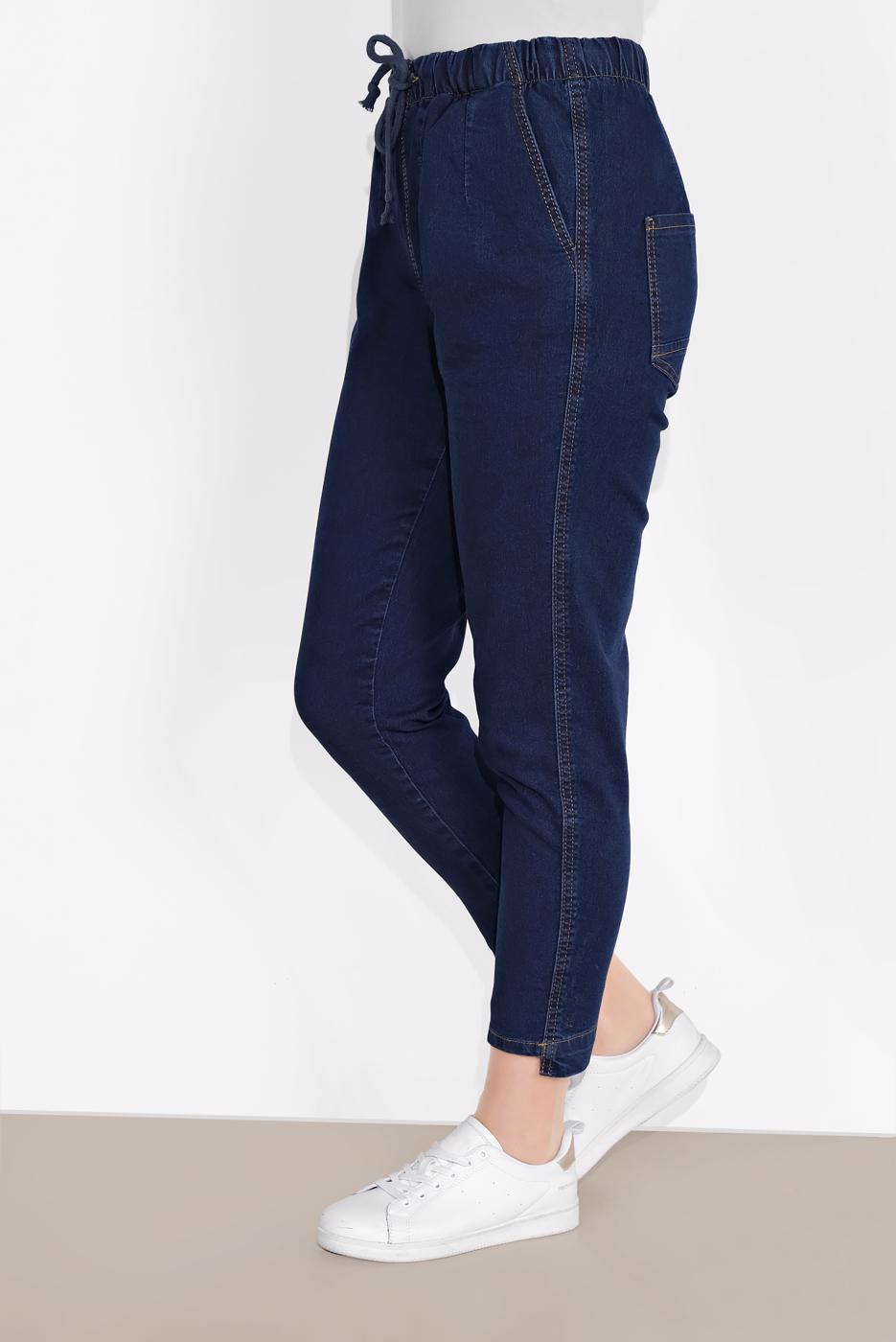 Hijab clothing NAVY BLUE TIE-FRONT JEANS 2105