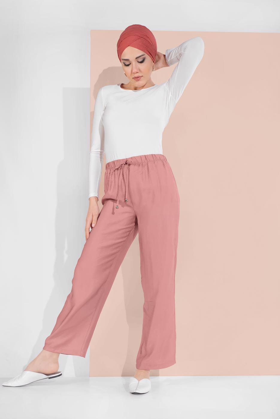 Hijab clothing POWDER ELASTIC-WAIST PANTS 2775 